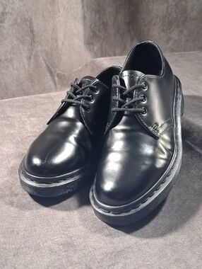 Dr. Martens 1461 Mono Black Smooth Leather Lace Up Shoes VG- US 6